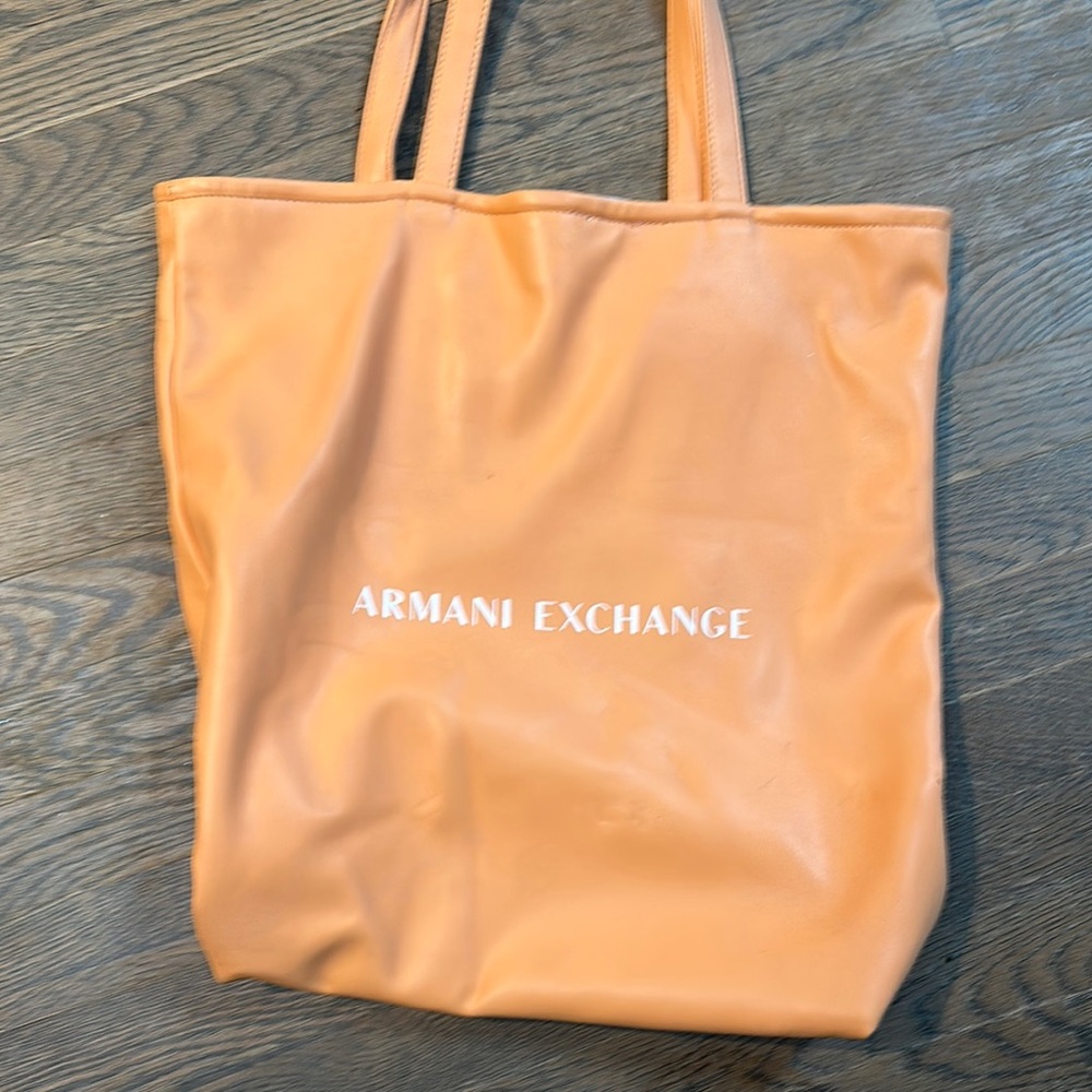 Armani Exchange Tan Tote Bag